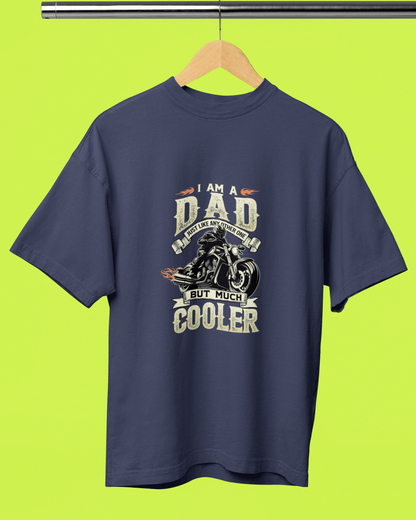 Round Neck Half Sleeve Oversized Biker T-Shirt (I am a dad Just like)