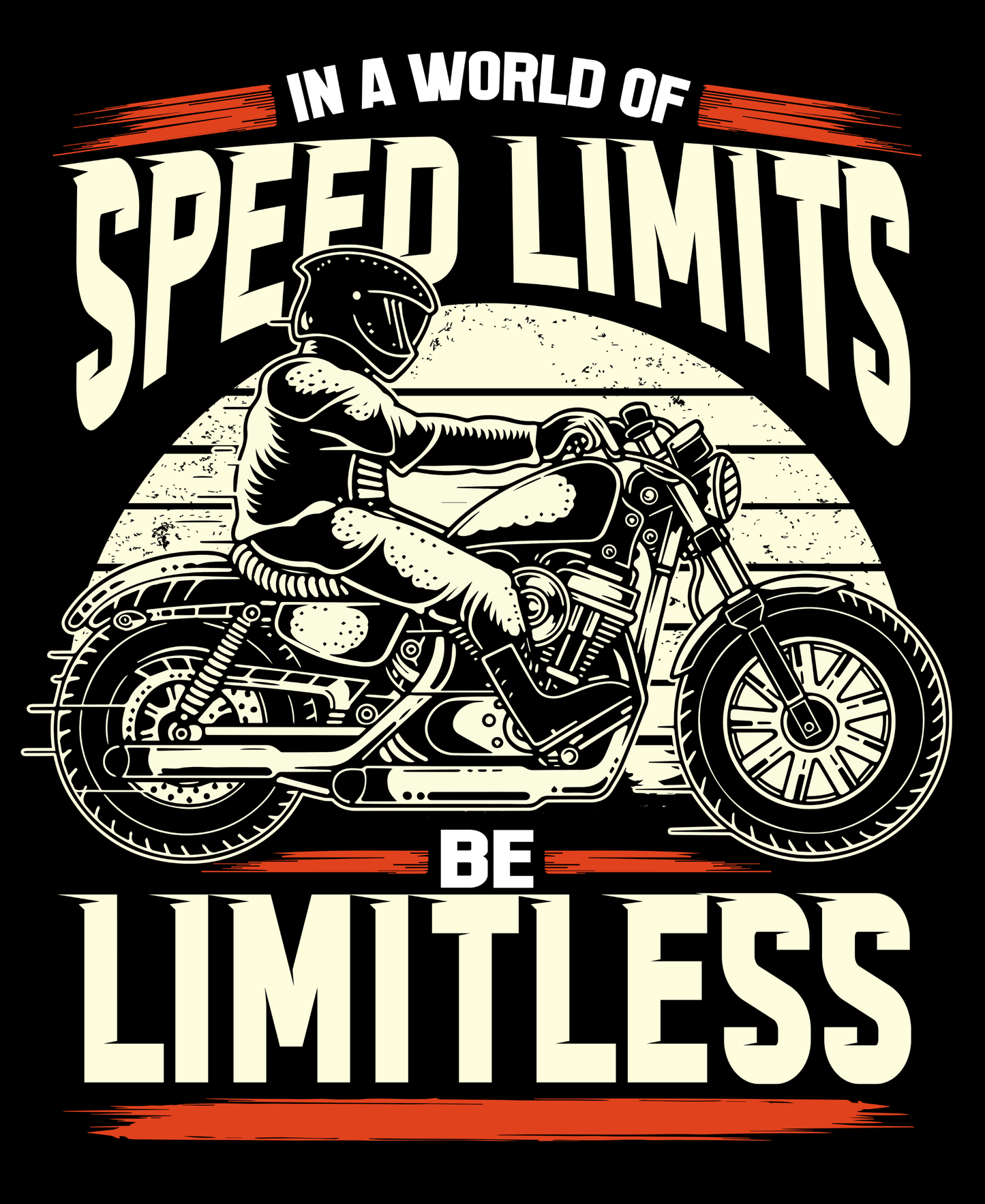 Round Neck Half Sleeve Biker T-Shirt (In a World full of Speed Limits)