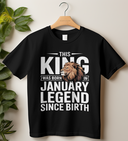 January Birthday Classic Crew T-Shirt (This King Was Born in January)