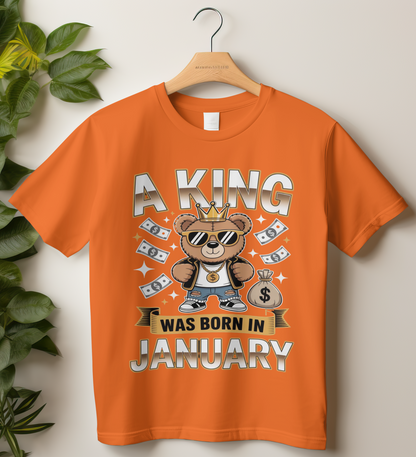 January Birthday Classic Crew T-Shirt (A King was born in January)