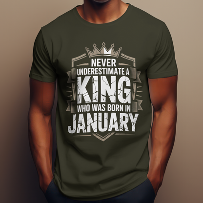 January Birthday Classic Crew T-Shirt (Never Underestimate a King who was born in January)