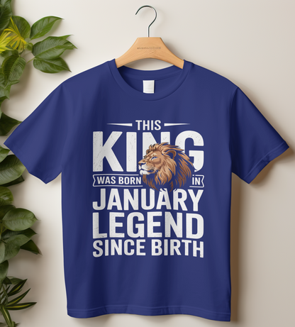 January Birthday Classic Crew T-Shirt (This King Was Born in January)