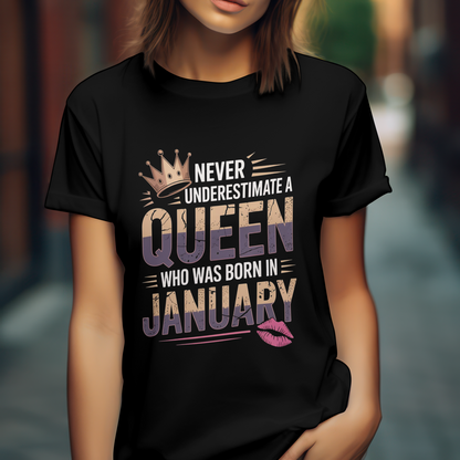 January Birthday Women's Classic T-Shirt (Never Underestimate a Queen Who Was Born in January)