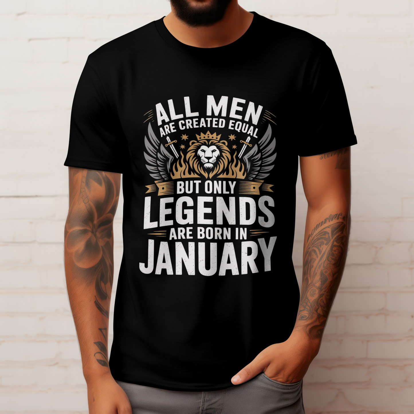January Birthday Classic Crew T-Shirt (All Men are Created Equal, but Only Legends are born in January)