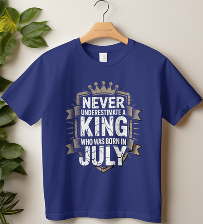 July Birthday Male Classic Crew T-Shirt (Never Underestimate a King)