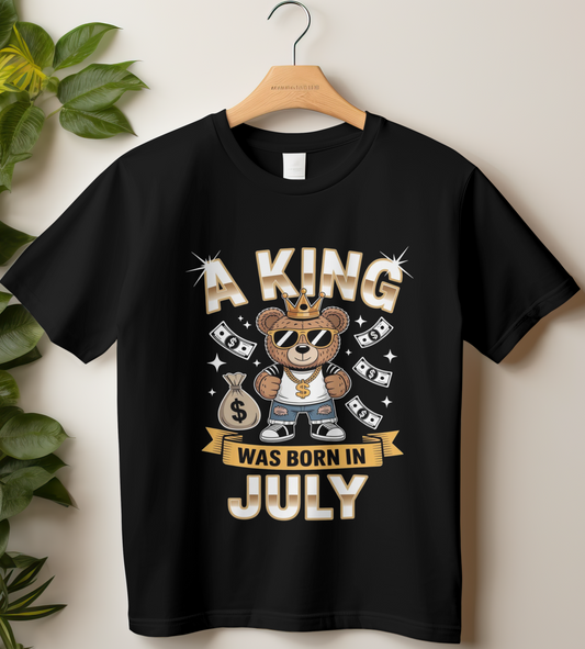 July Birthday Male Classic Crew T-Shirt (A King Was Born in July)