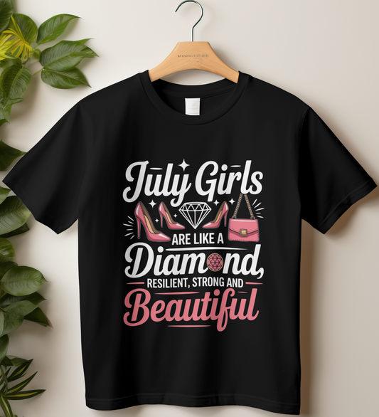 July Birthday Girl's Classic T-Shirt (July Girls are like a Diamond)