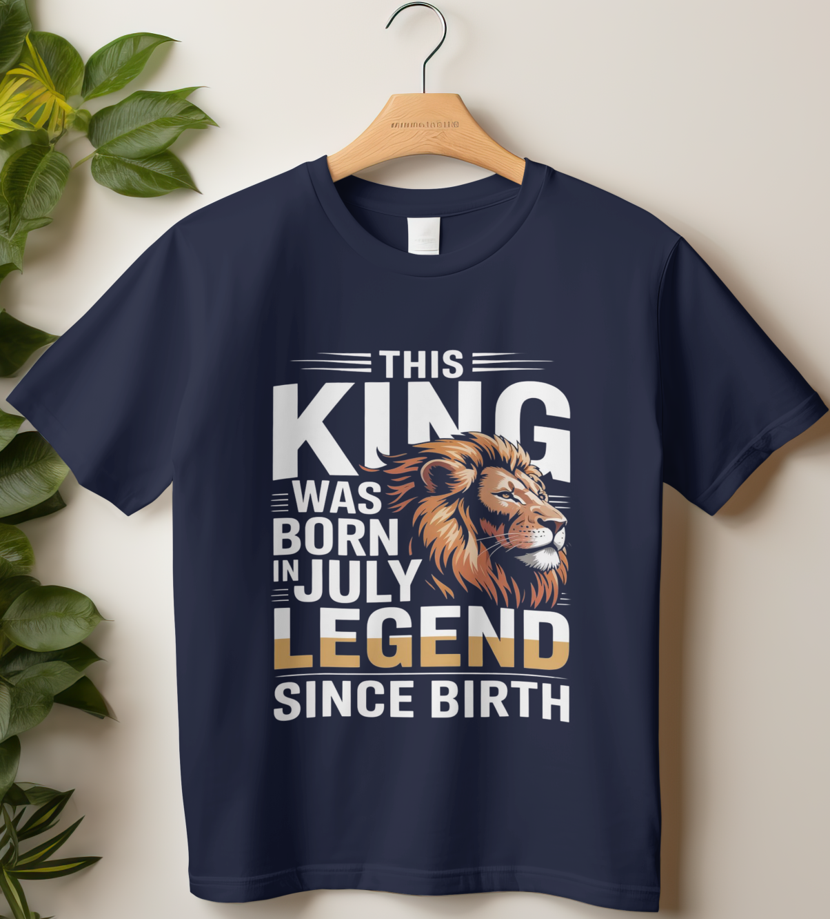 July Birthday Male Classic Crew T-Shirt (This King Was Born in July)