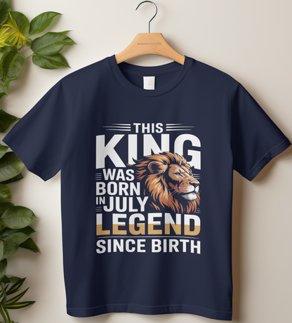 July Birthday Male Classic Crew T-Shirt (This King Was Born in July)