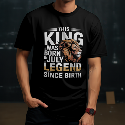 July Birthday Male Classic Crew T-Shirt (This King Was Born in July)