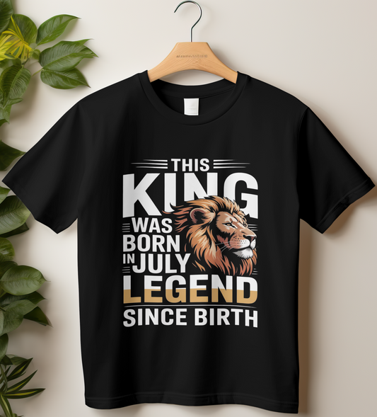July Birthday Male Classic Crew T-Shirt (This King Was Born in July)