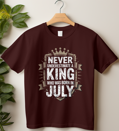 July Birthday Male Classic Crew T-Shirt (Never Underestimate a King)