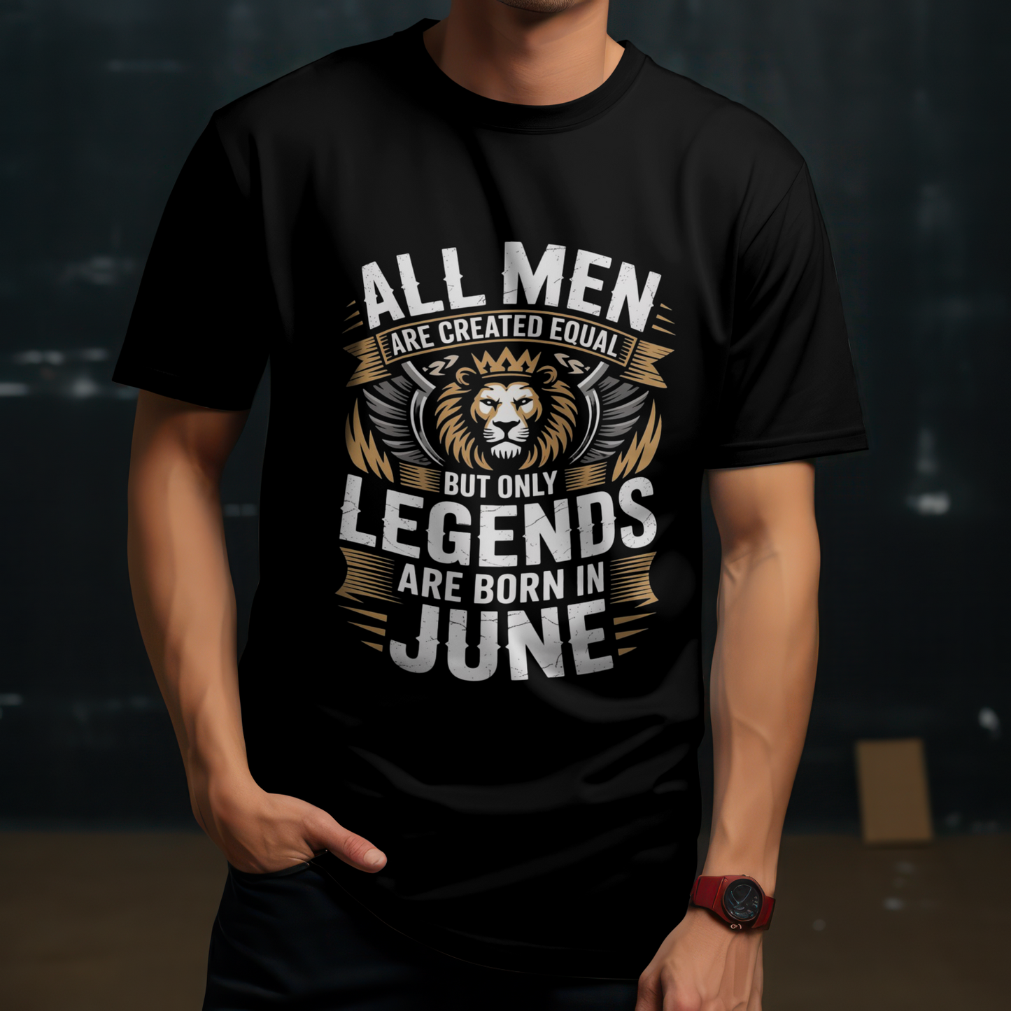 June Birthday Male Classic Crew T-Shirt (All Men are created equal)