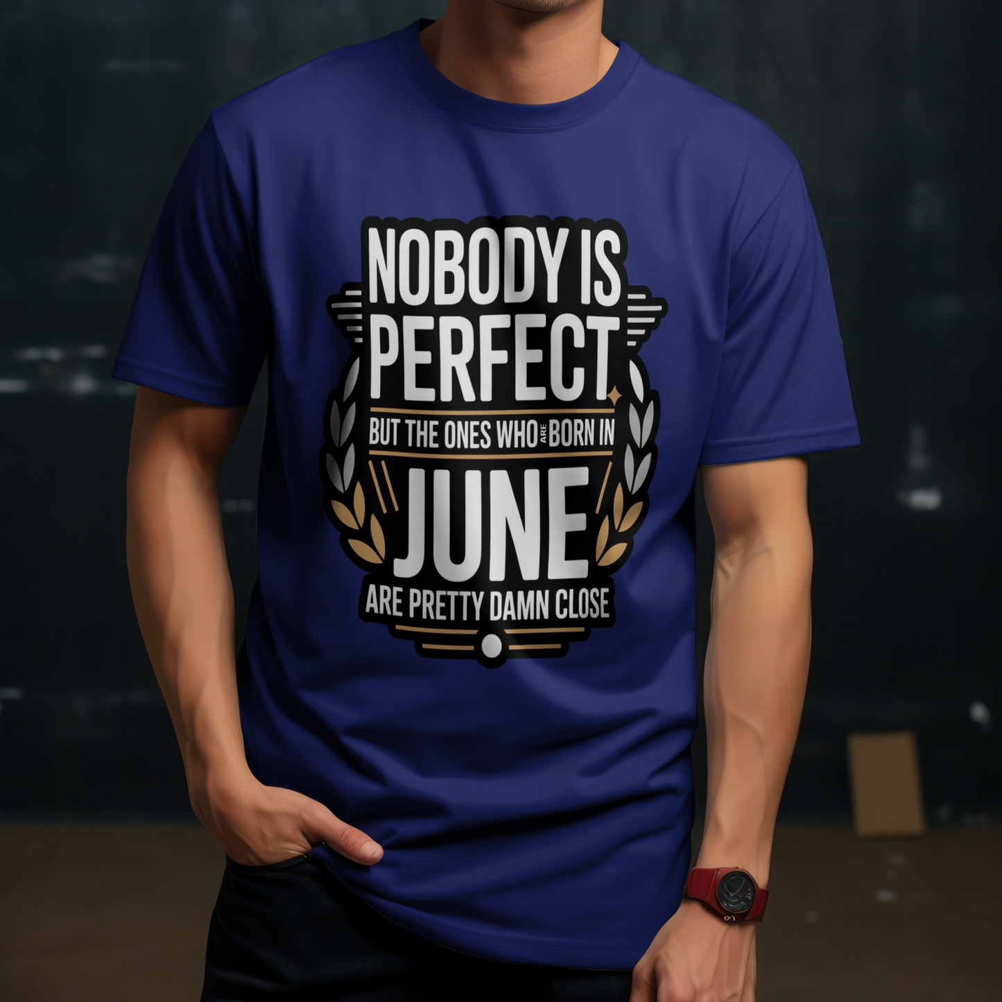 June Birthday Male Classic Crew T-Shirt (Nobody is Perfect But the ones who are born in June are Pretty Damn Close)