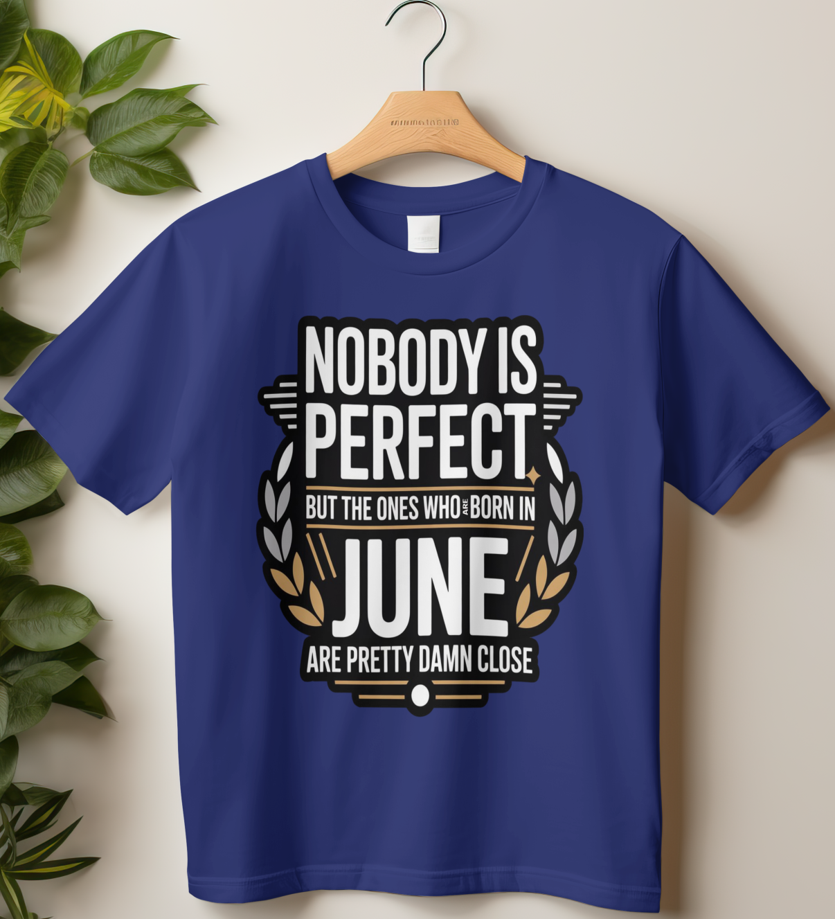 June Birthday Male Classic Crew T-Shirt (Nobody is Perfect But the ones who are born in June are Pretty Damn Close)