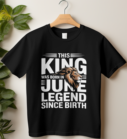 June Birthday Male Classic Crew T-Shirt (This King Was Born in June)