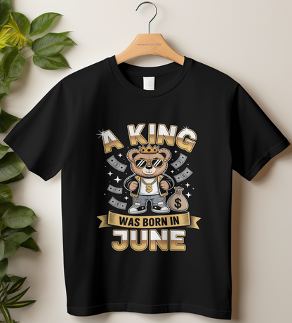 June Birthday Male Classic Crew T-Shirt (A King Was Born in June)