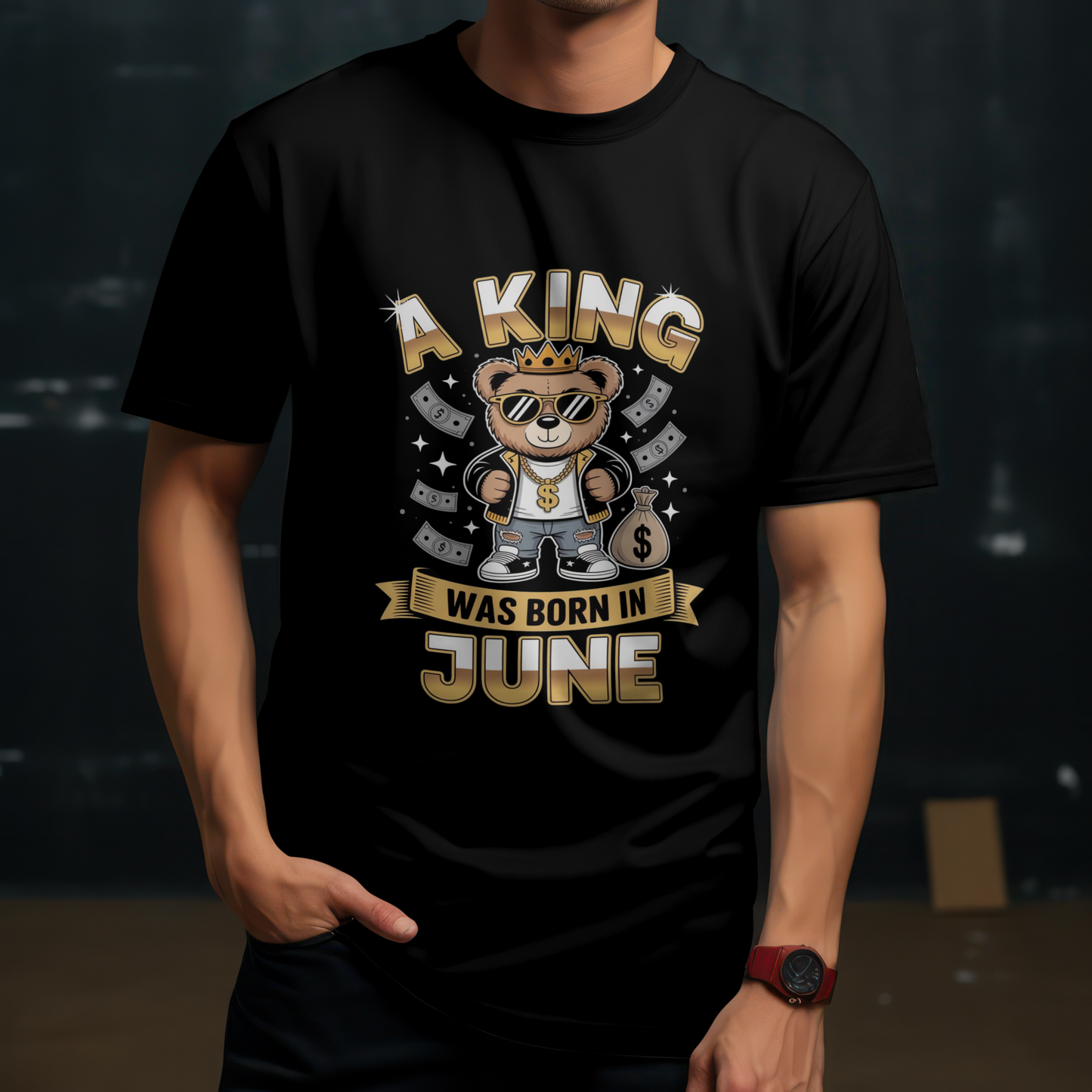 June Birthday Male Classic Crew T-Shirt (A King Was Born in June)