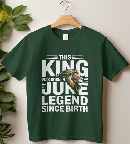 June Birthday Male Classic Crew T-Shirt (This King Was Born in June)