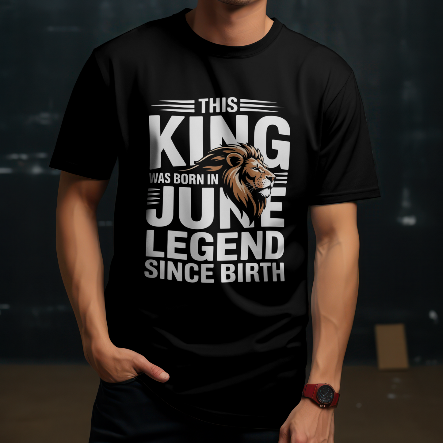 June Birthday Male Classic Crew T-Shirt (This King Was Born in June)