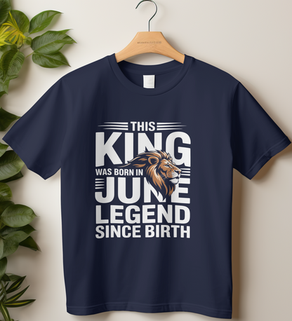 June Birthday Male Classic Crew T-Shirt (This King Was Born in June)