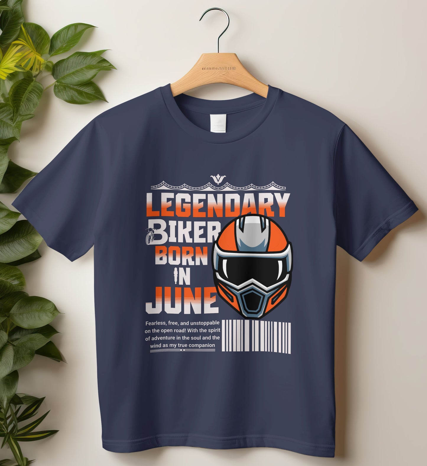 Biker Birthday T-shirt Round Neck Half Sleeve (Legendary Biker Born in June)