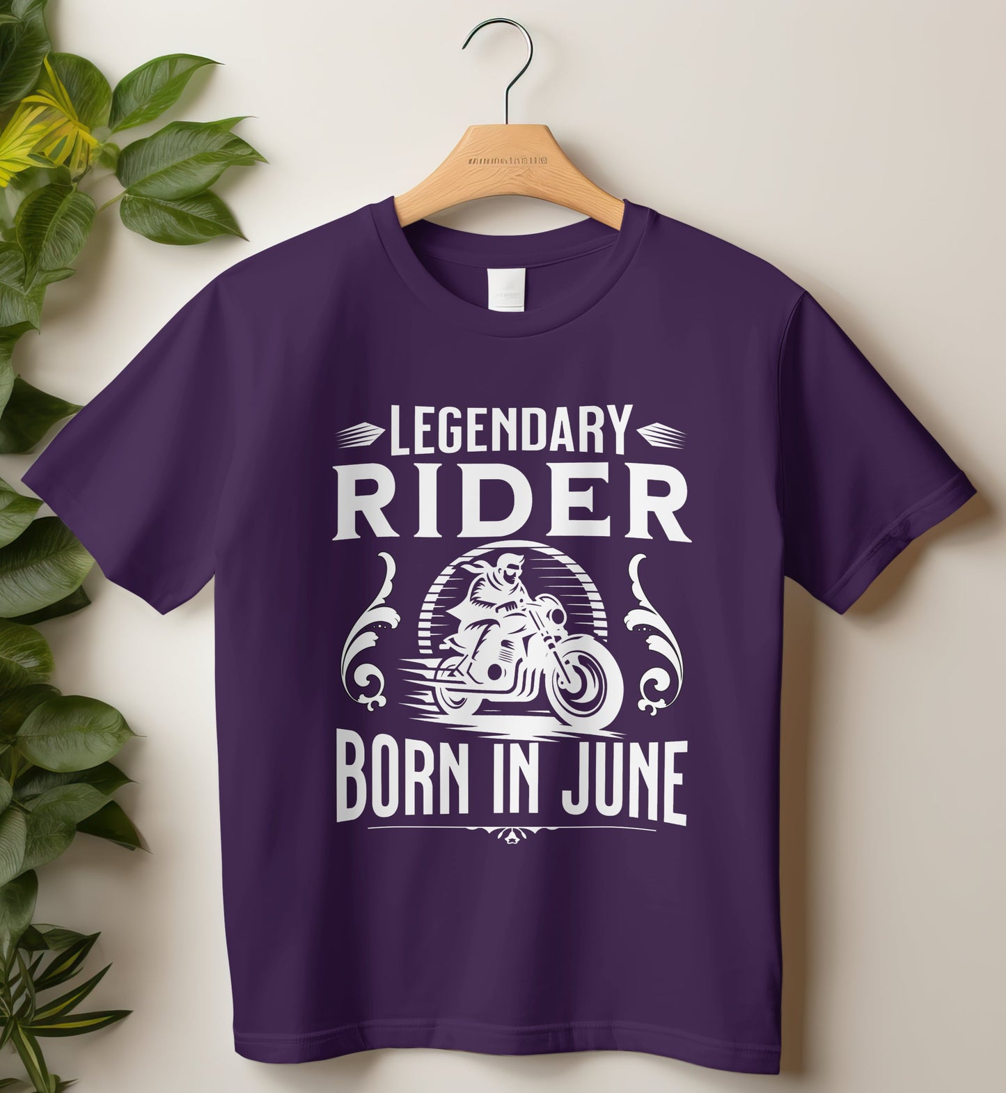 Biker Birthday T-shirt Round Neck Half Sleeve (Legendary Rider Born in June)