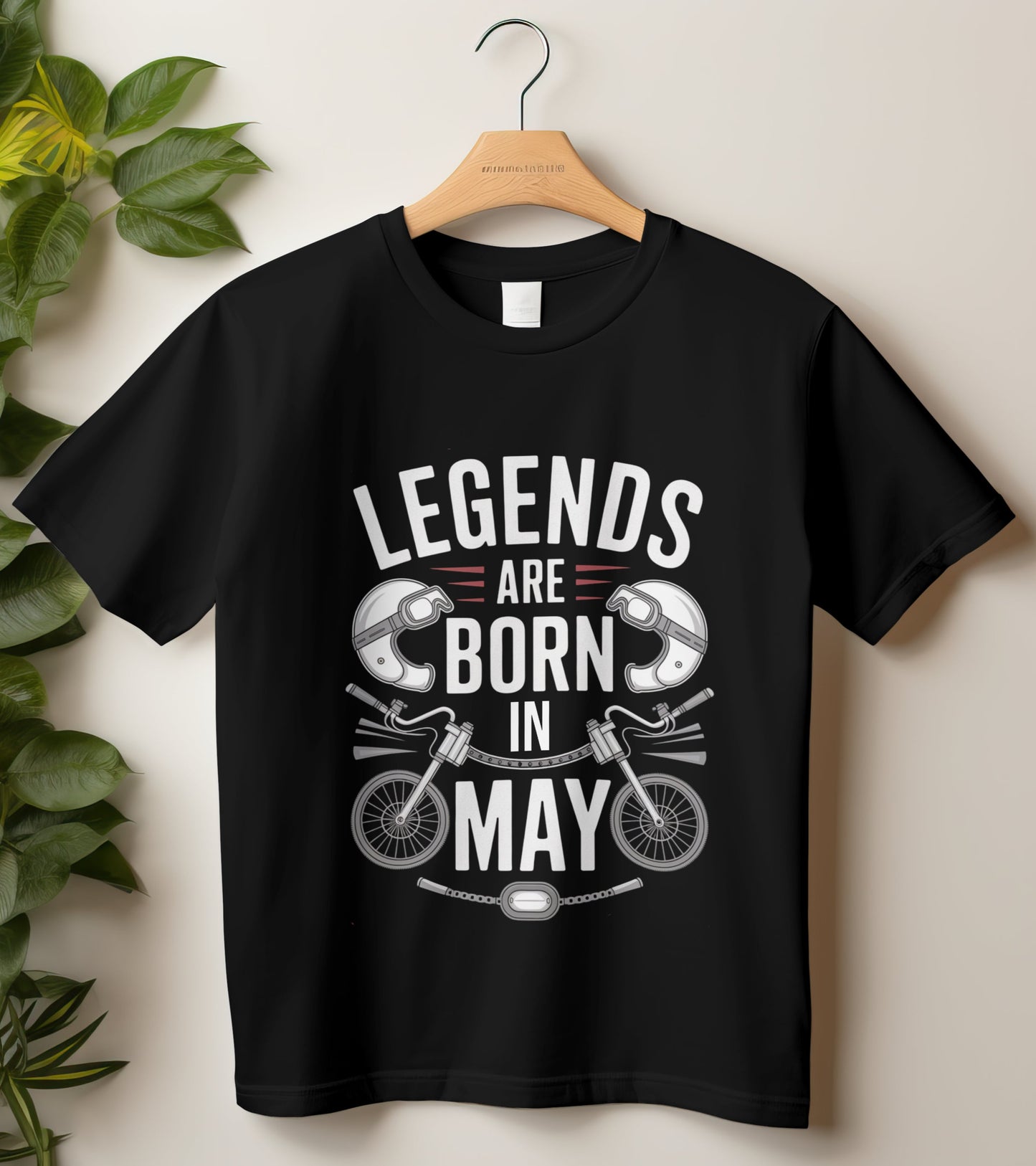 Biker Birthday T-shirt Round Neck Half Sleeve (Legends are born in May)