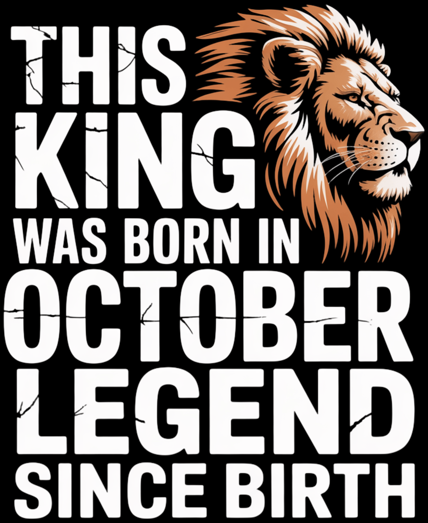 October Birthday T-shirt Round Neck Half Sleeve (This King was Born in October)