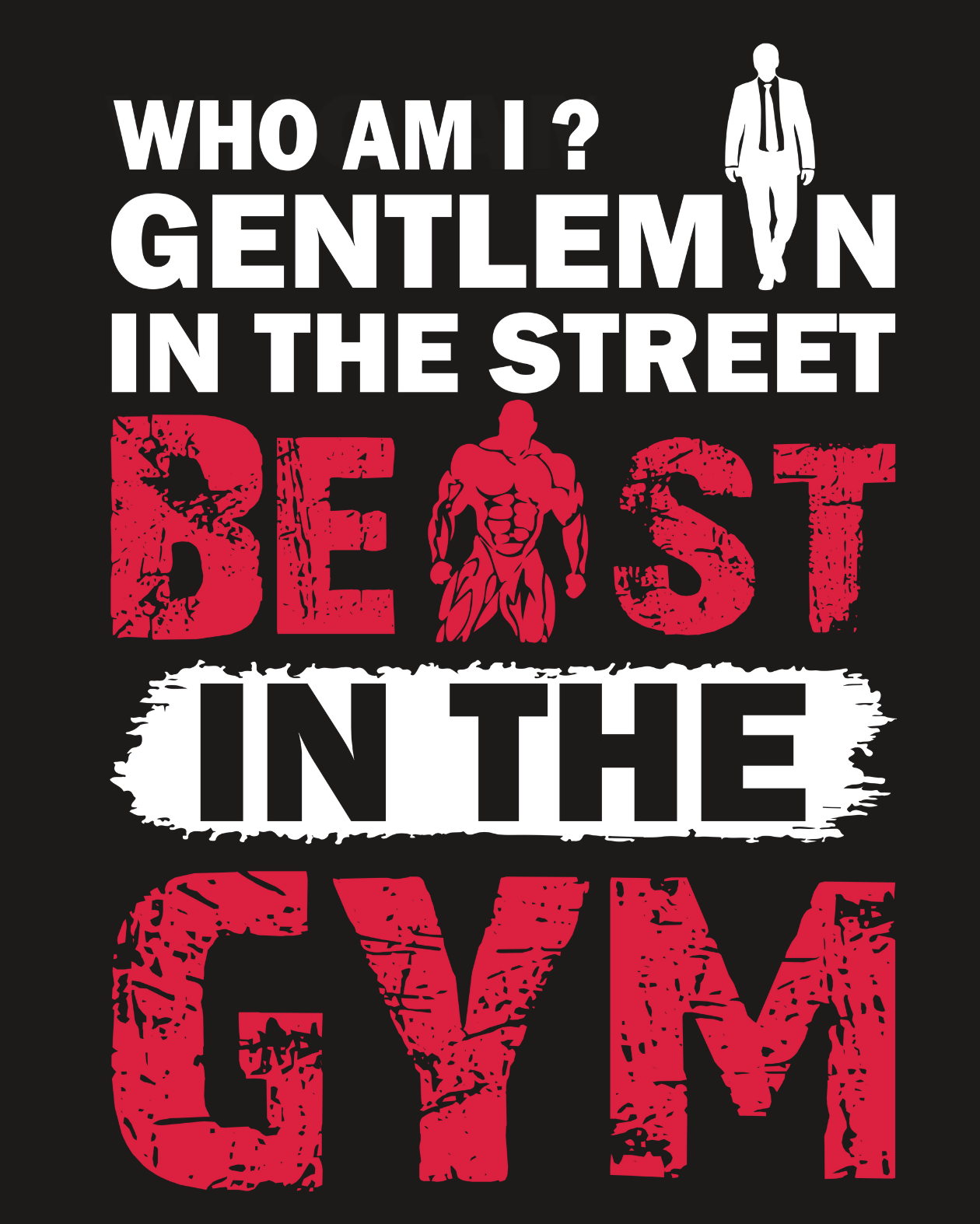 Round Neck Half Sleeve Gym T-Shirt (Gentleman in the street)