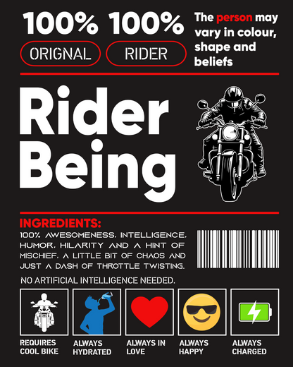 Round Neck Half Sleeve Biker T-Shirt (Rider Being)