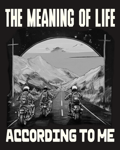 Round Neck Half Sleeve Biker T-Shirt (The Meaning of life)