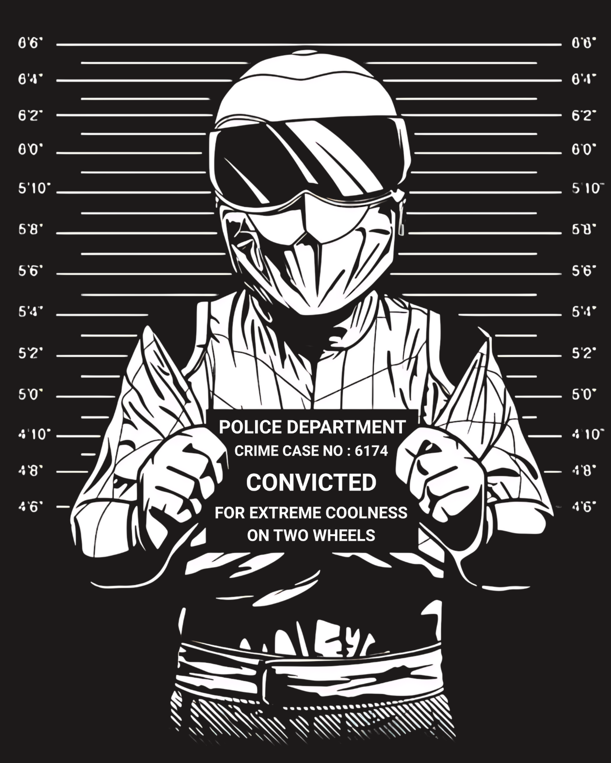 Round Neck Half Sleeve Biker T-Shirt (Convicted for extreme coolness)