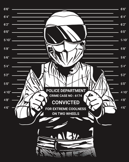 Round Neck Half Sleeve Biker T-Shirt (Convicted for extreme coolness)