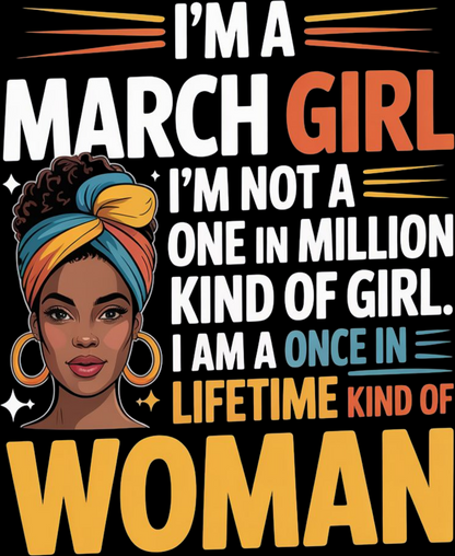 March Birthday Female Cropped Hoodie (I'm a March Girl)