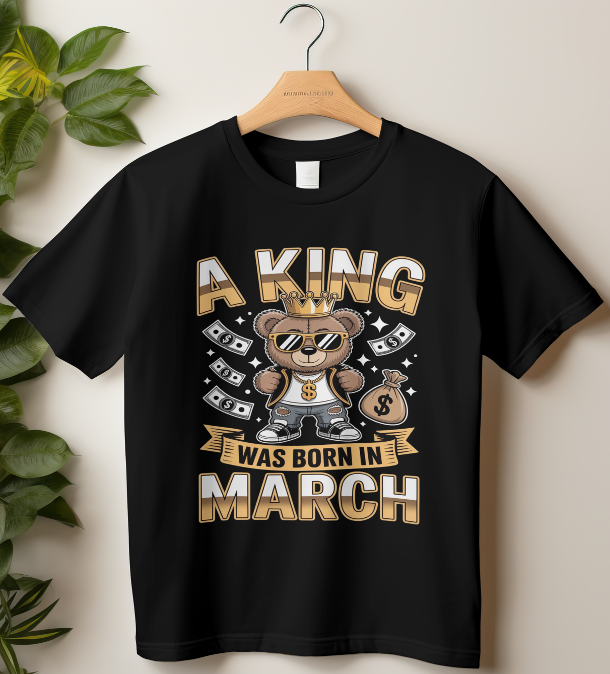 March Birthday Male Classic Crew T-Shirt (A King Was Born in March)