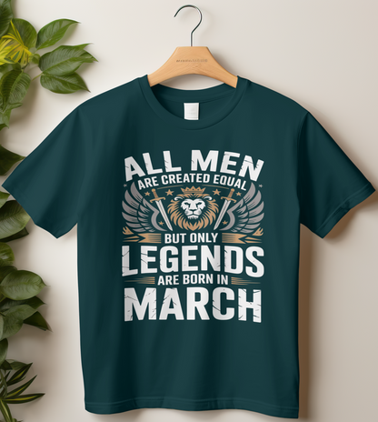 March Birthday Male Classic Crew T-Shirt (All Men Are Created Equal)