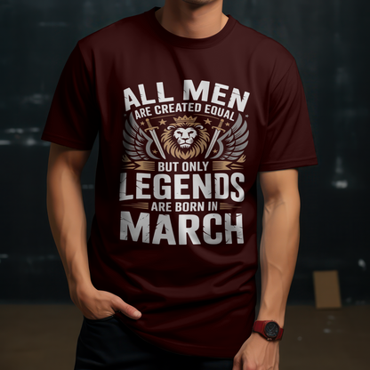 March Birthday Male Classic Crew T-Shirt (All Men Are Created Equal)