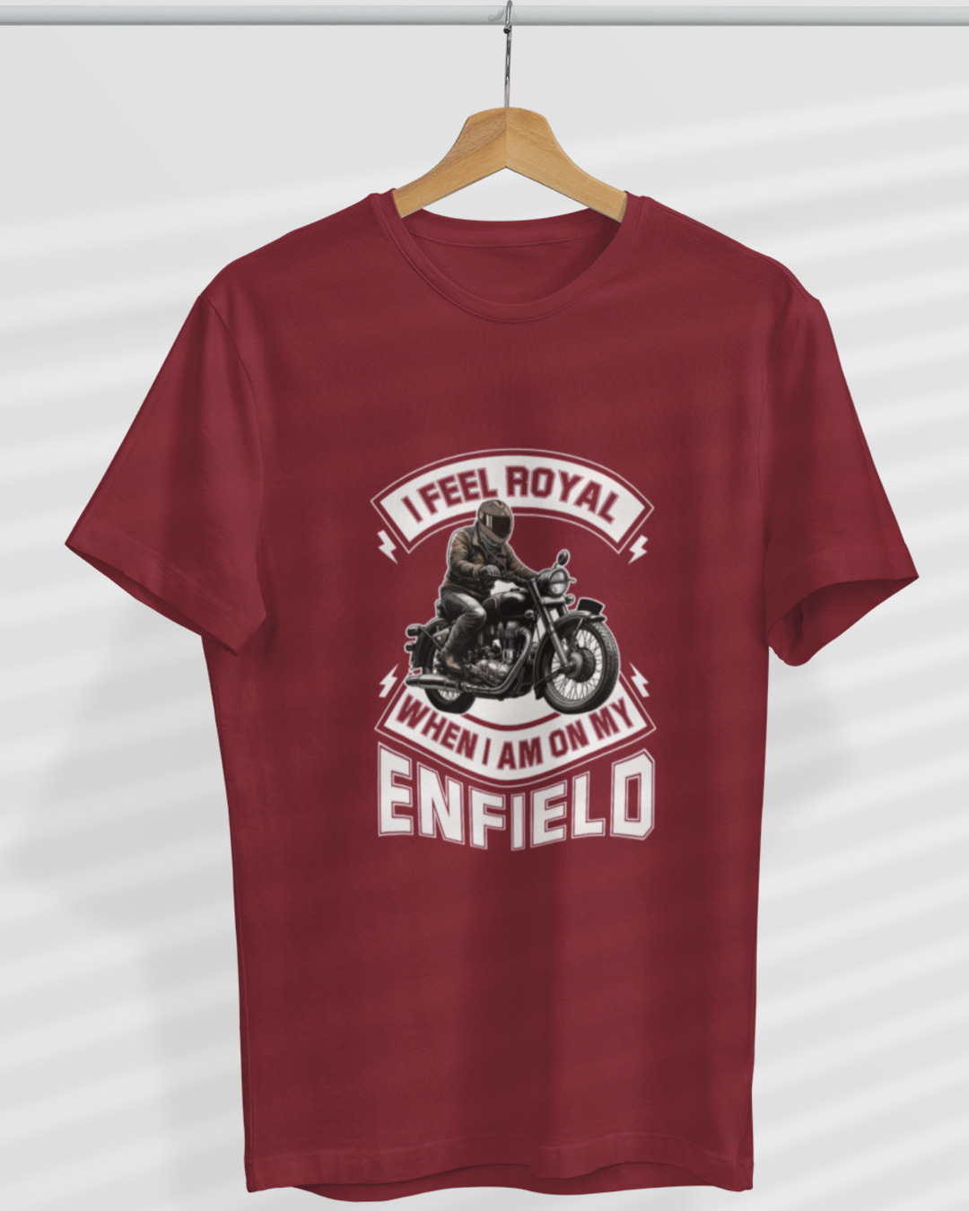 Round Neck Half Sleeve Biker T-Shirt 2 (I feel Royal When I am on my Enfield)
