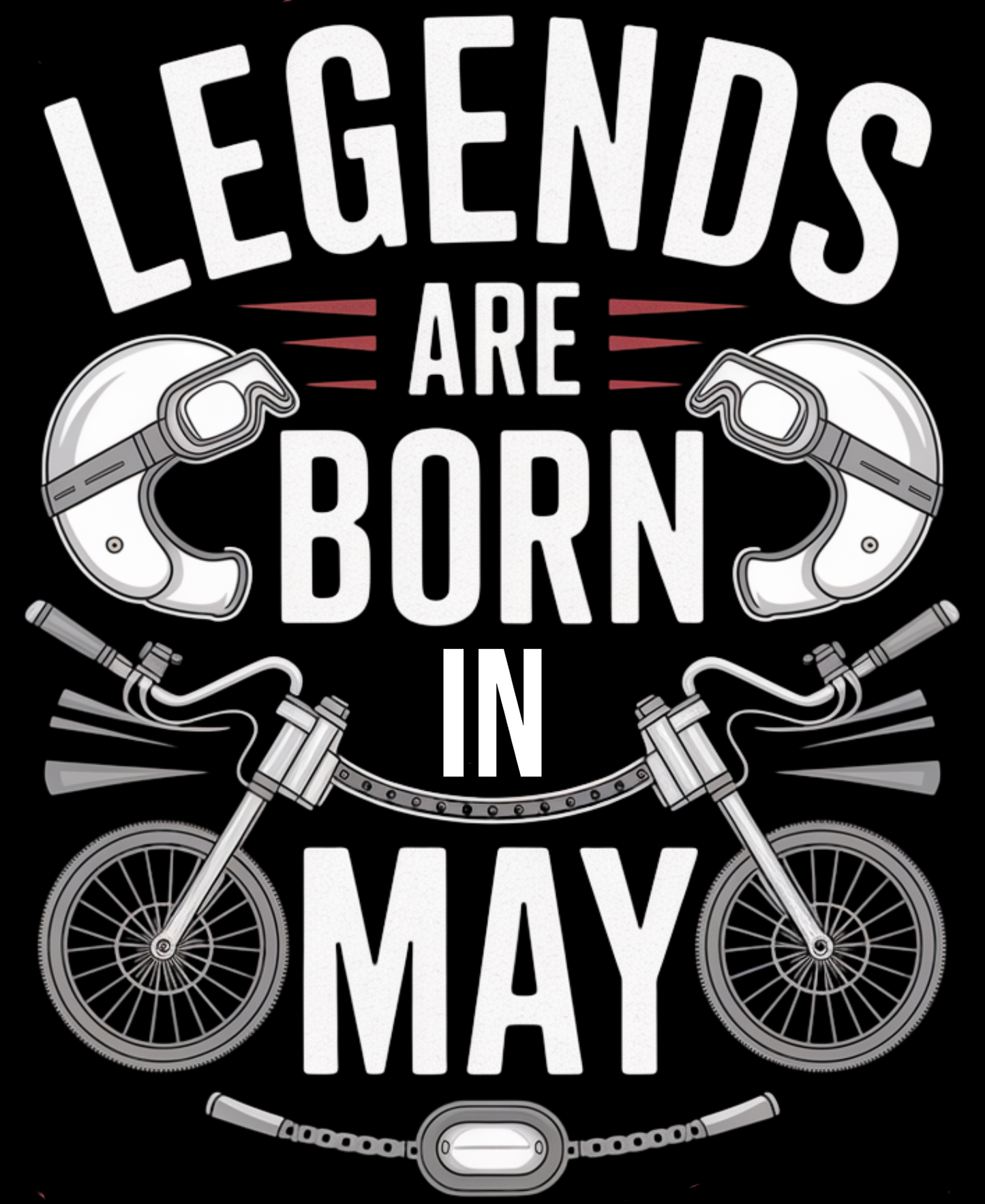 Biker Birthday T-shirt Round Neck Half Sleeve (Legends are born in May)
