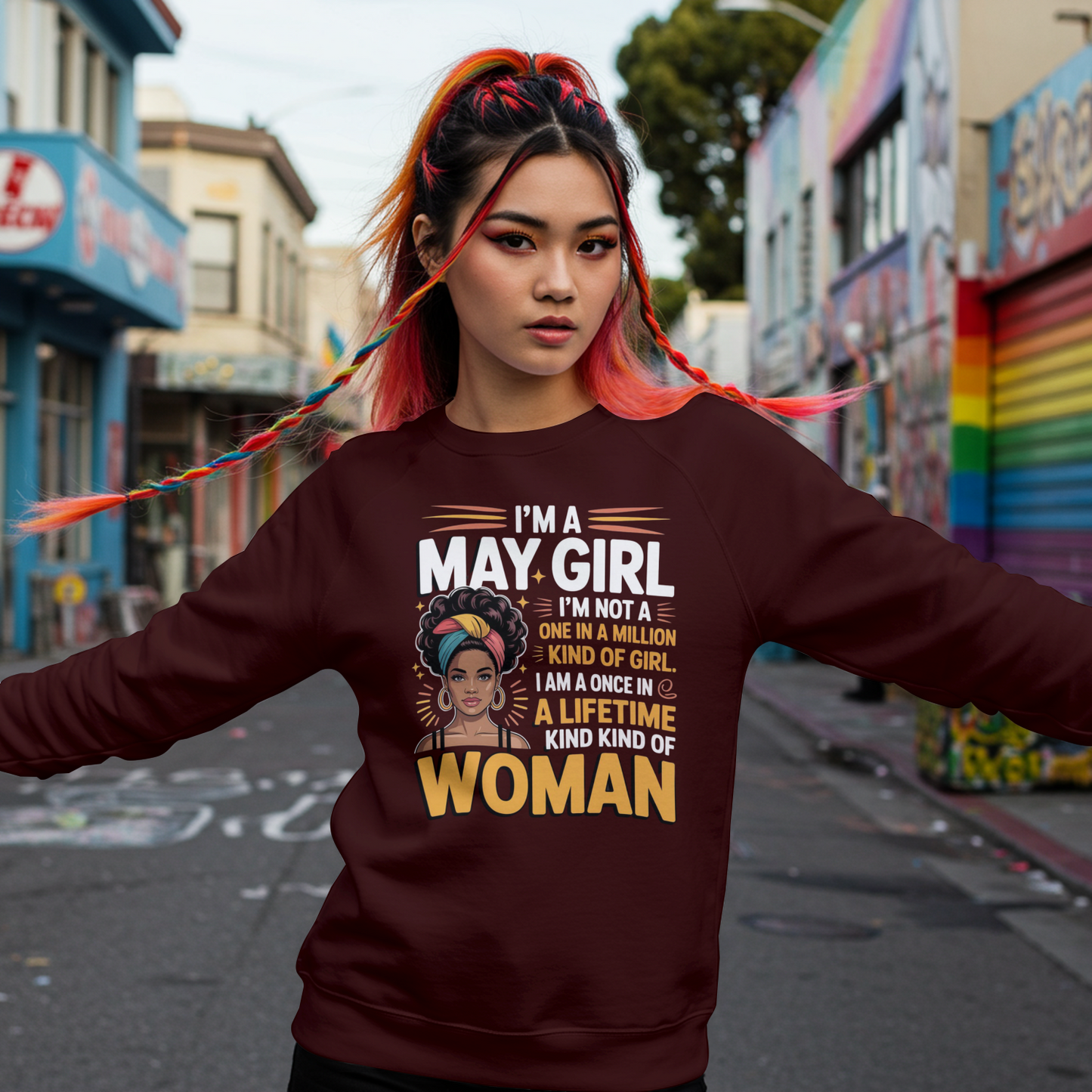 May Birthday Girl's Sweatshirt (I'm a May Girl)