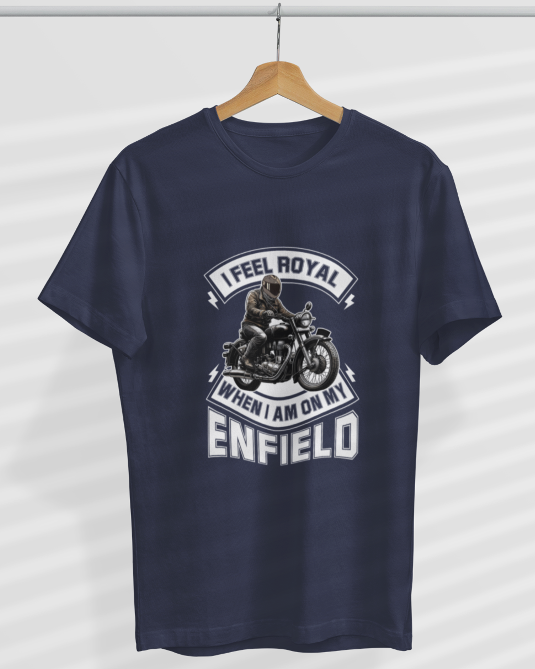 Round Neck Half Sleeve Biker T-Shirt 2 (I feel Royal When I am on my Enfield)