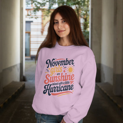 November Birthday Unisex Sweatshirt Round Neck Full Sleeve (November Girls are Sunshine)