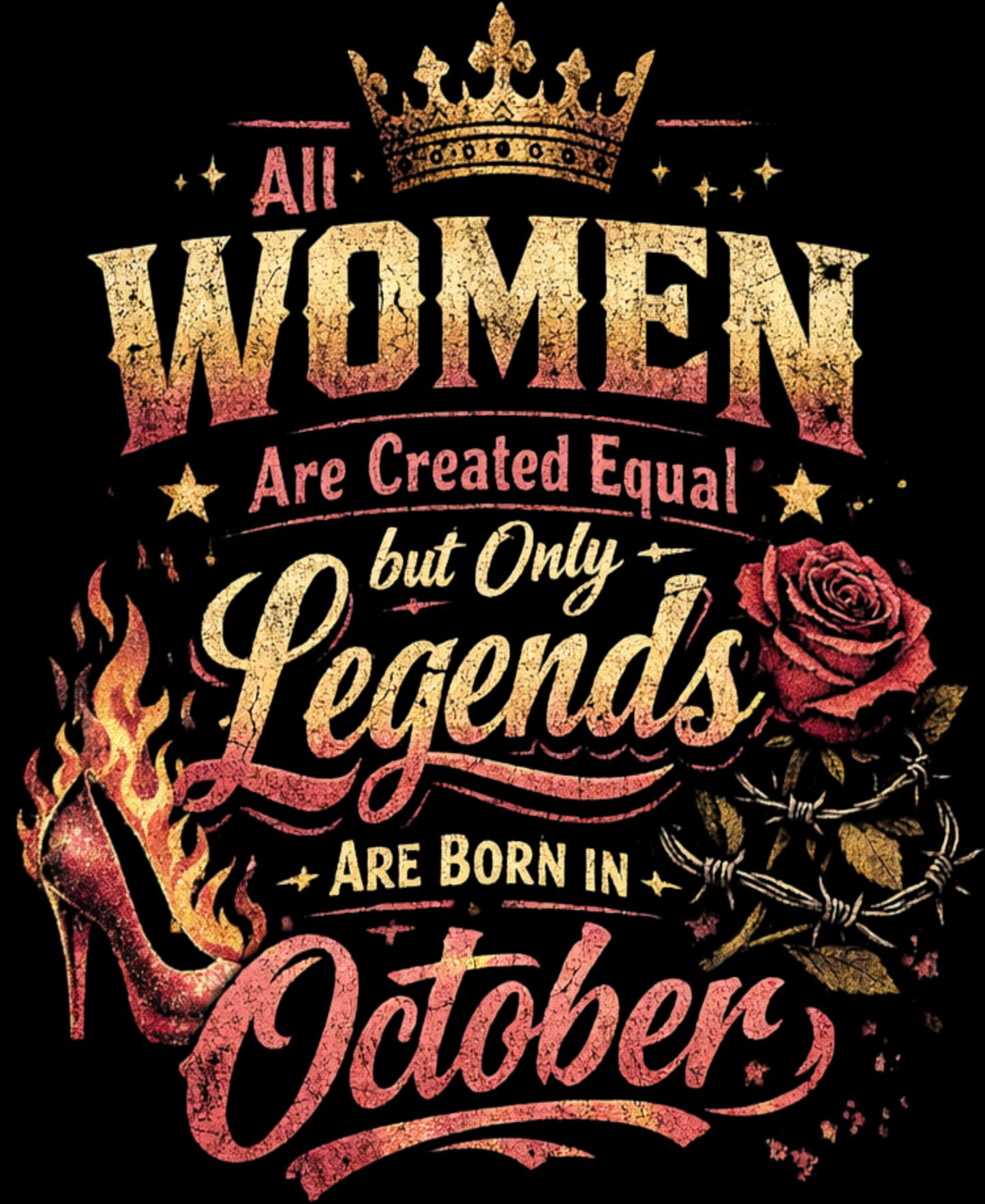 October Birthday Women's Classic T-Shirt (All Women are Created Equal)