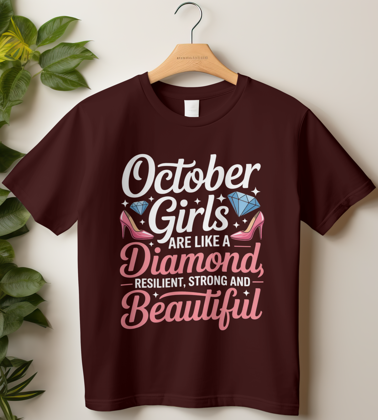 October Birthday Girl's Classic T-Shirt (October Girls are like a Diamond)