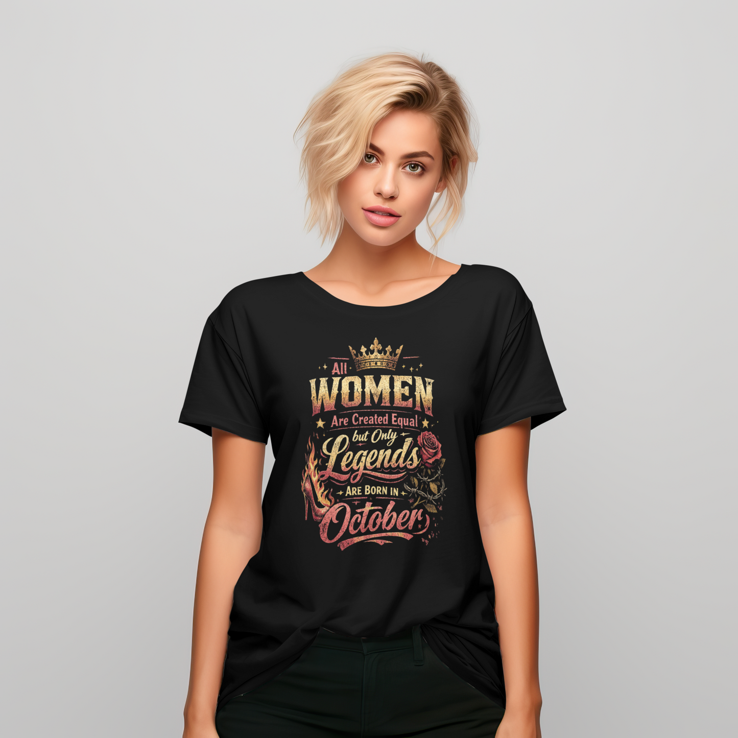 October Birthday Women's Classic T-Shirt (All Women are Created Equal)