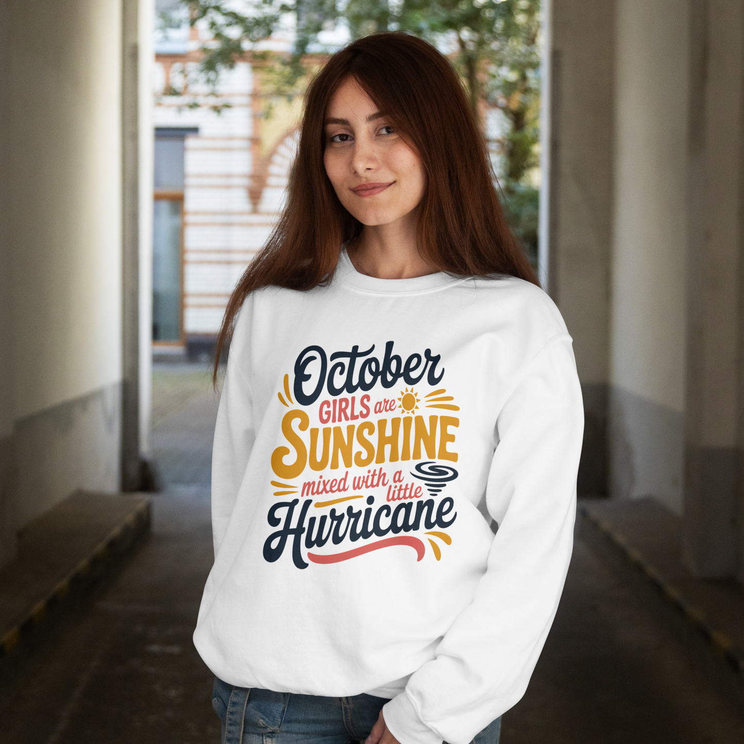 October Birthday Girl's Sweatshirt (October Girls are Sunshine)