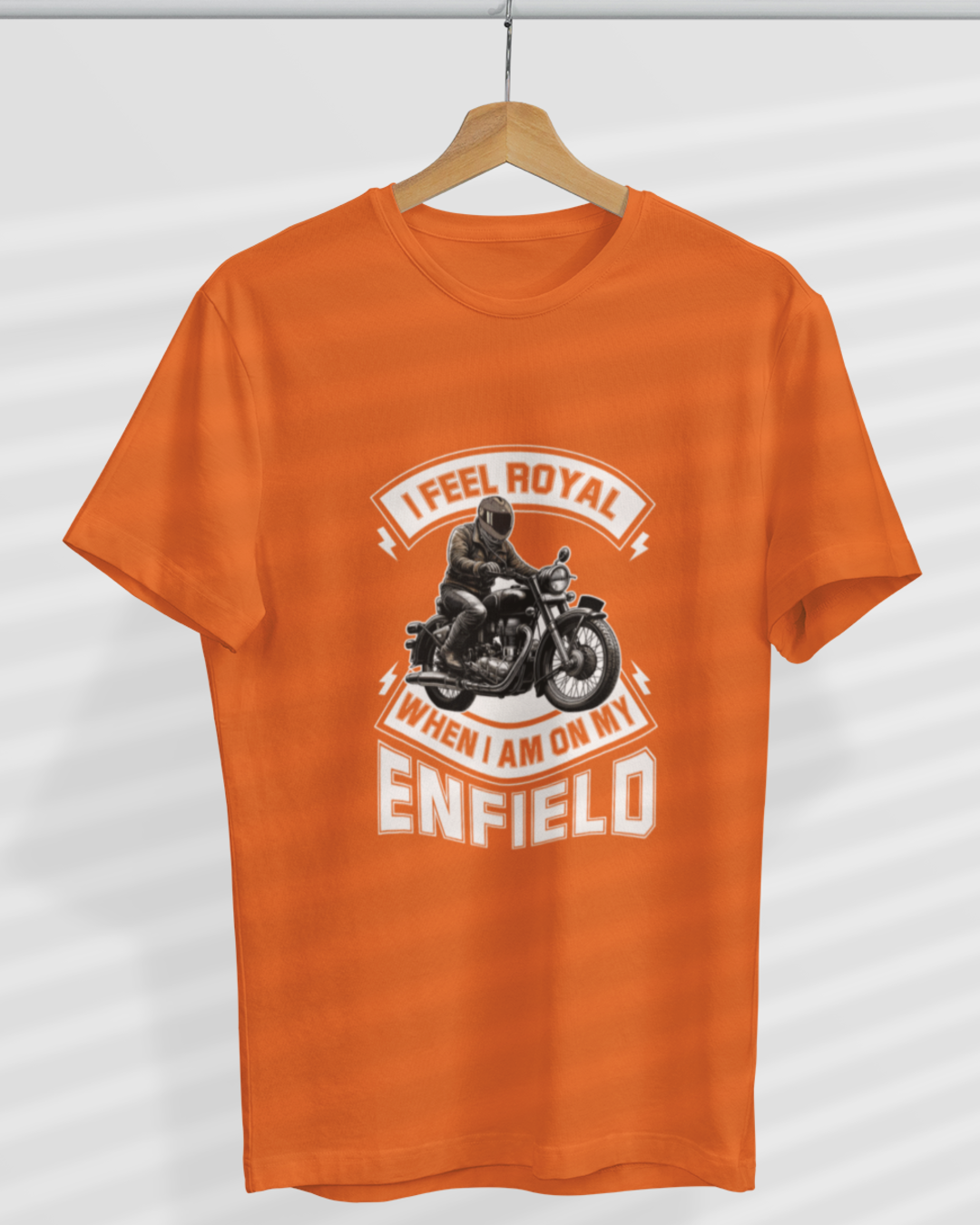 Round Neck Half Sleeve Biker T-Shirt 2 (I feel Royal When I am on my Enfield)