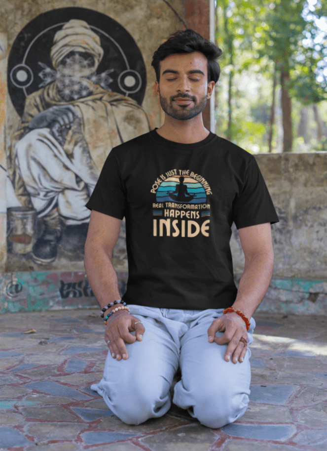 Round Neck Half Sleeve Yoga T-Shirt Half Sleeve (Pose is just the beginning)