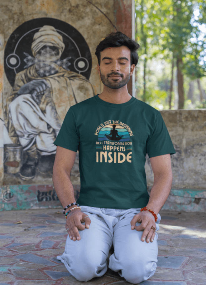 Round Neck Half Sleeve Yoga T-Shirt Half Sleeve (Pose is just the beginning)